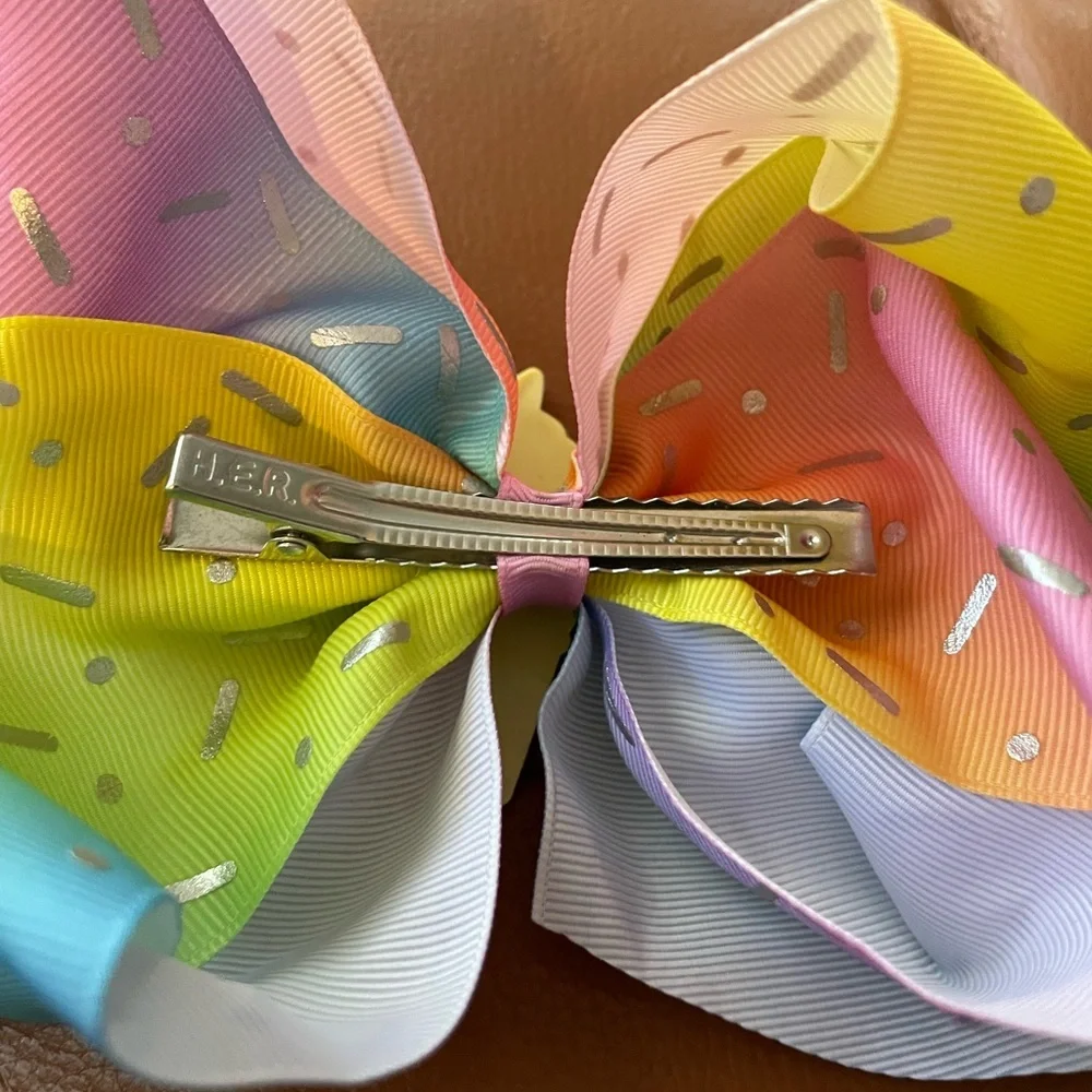 Rainbow Ice Cream Hair Bow for Kids. Never worn. Measurements in pictures. NWOT